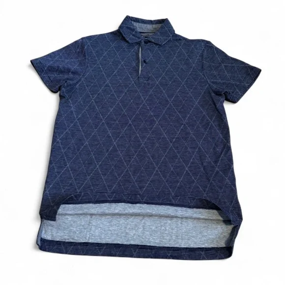 Tommy Hilfiger Dark Blue Polo with Diamond Design - Picture 2 of 6